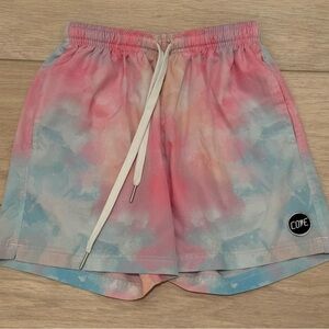 Men’s COVE Tie-Dye Shorts - Pink/Blue pastel size Small